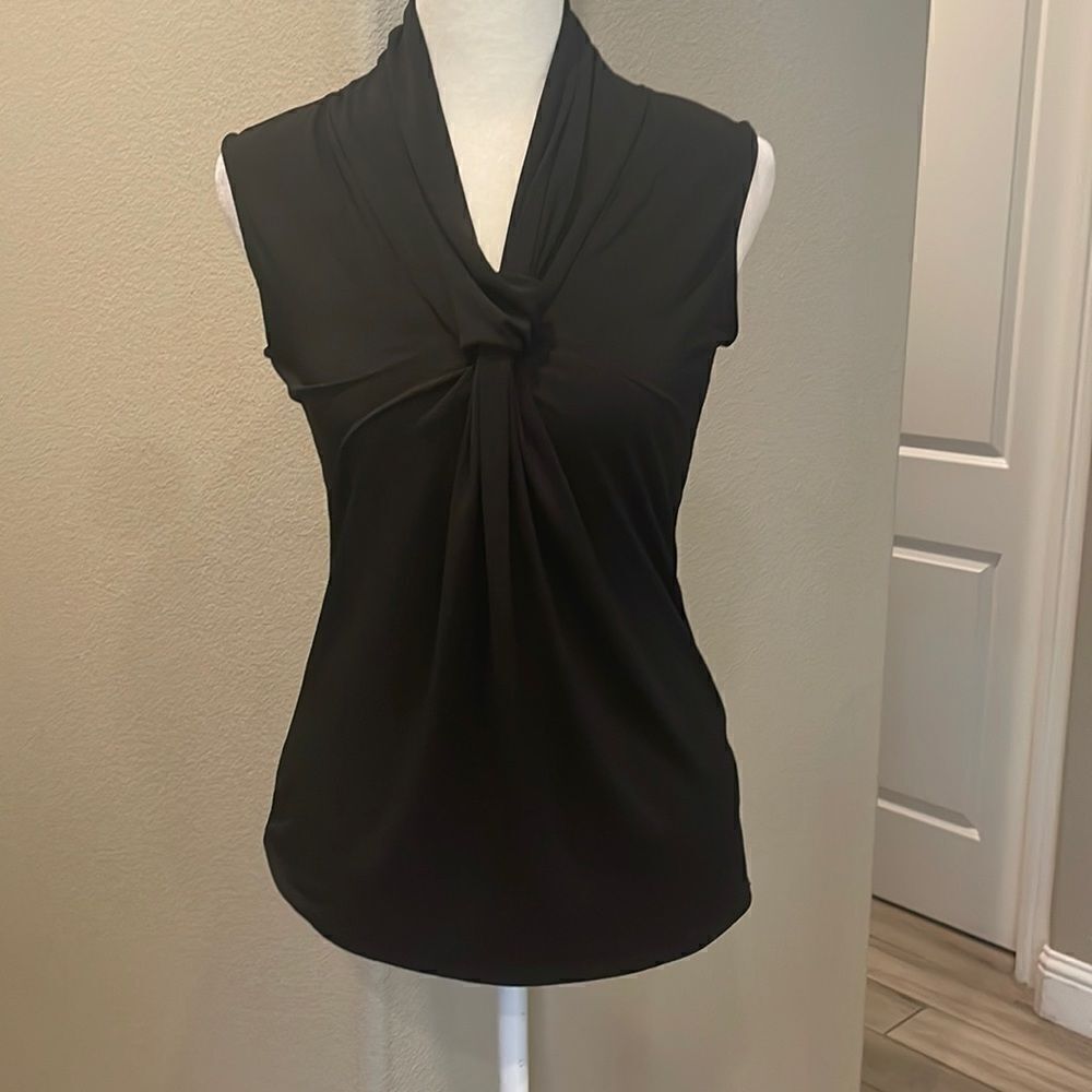 Grace Black Sleeveless Knotted Neckline Detail Size XS